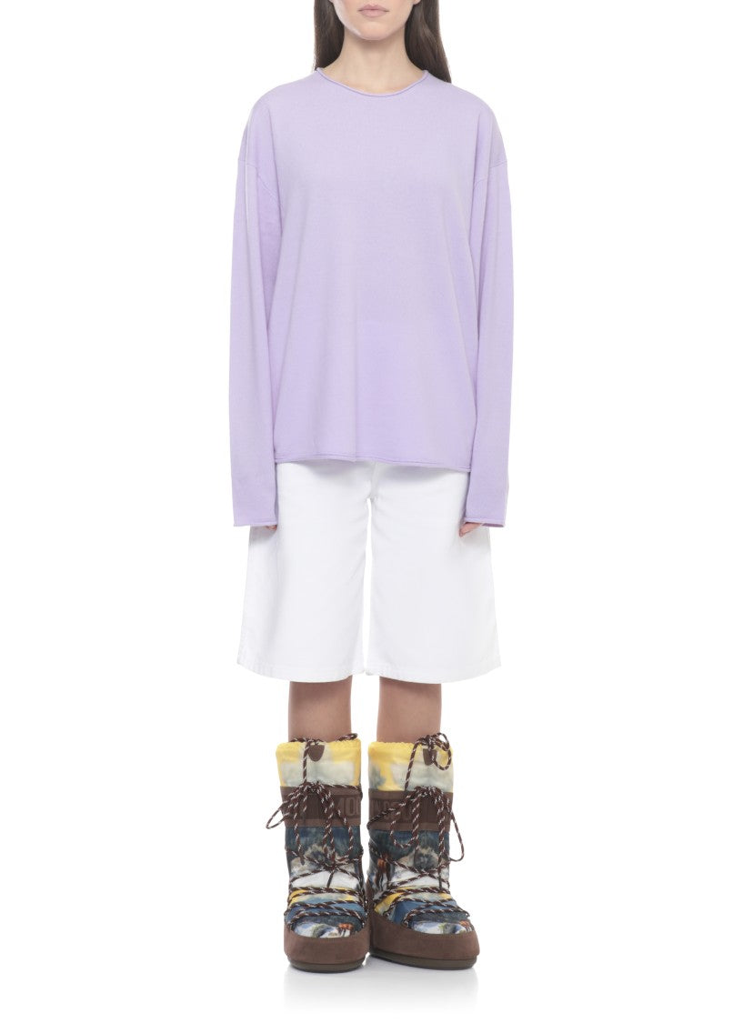 Guest In Residence Lilac Oversized Crew Cashmere Sweater