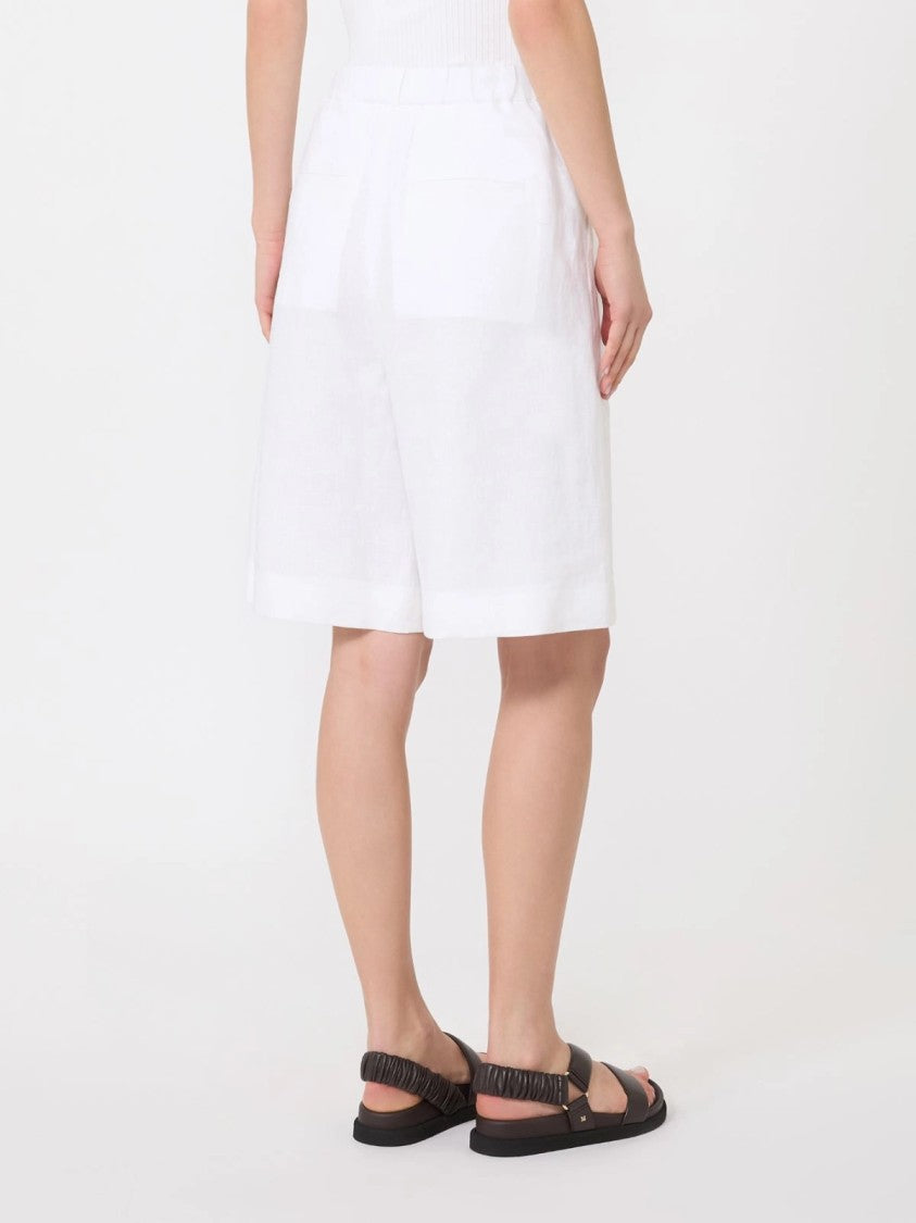 Max Mara Tailored White Knee-Length Shorts With High Waist