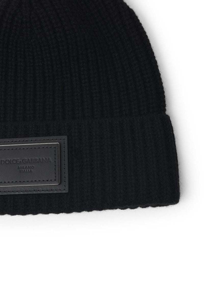 Dolce & Gabbana Black Cashmere Beanie