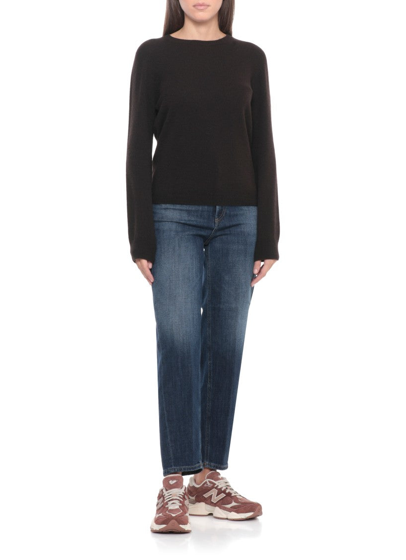 New Balance Brown Leather And Fabric Sneakers With Iconic Branding