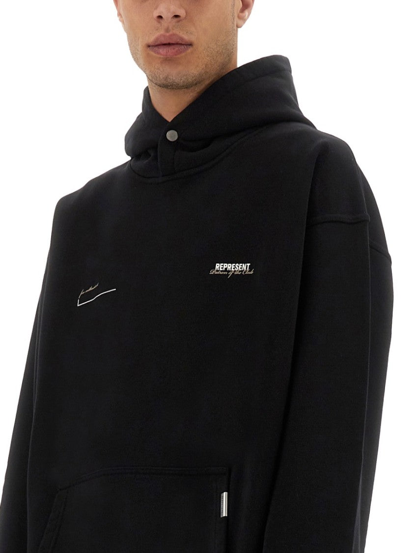 Represent Relaxed-Fit Black Hoodie With Bold Graphic