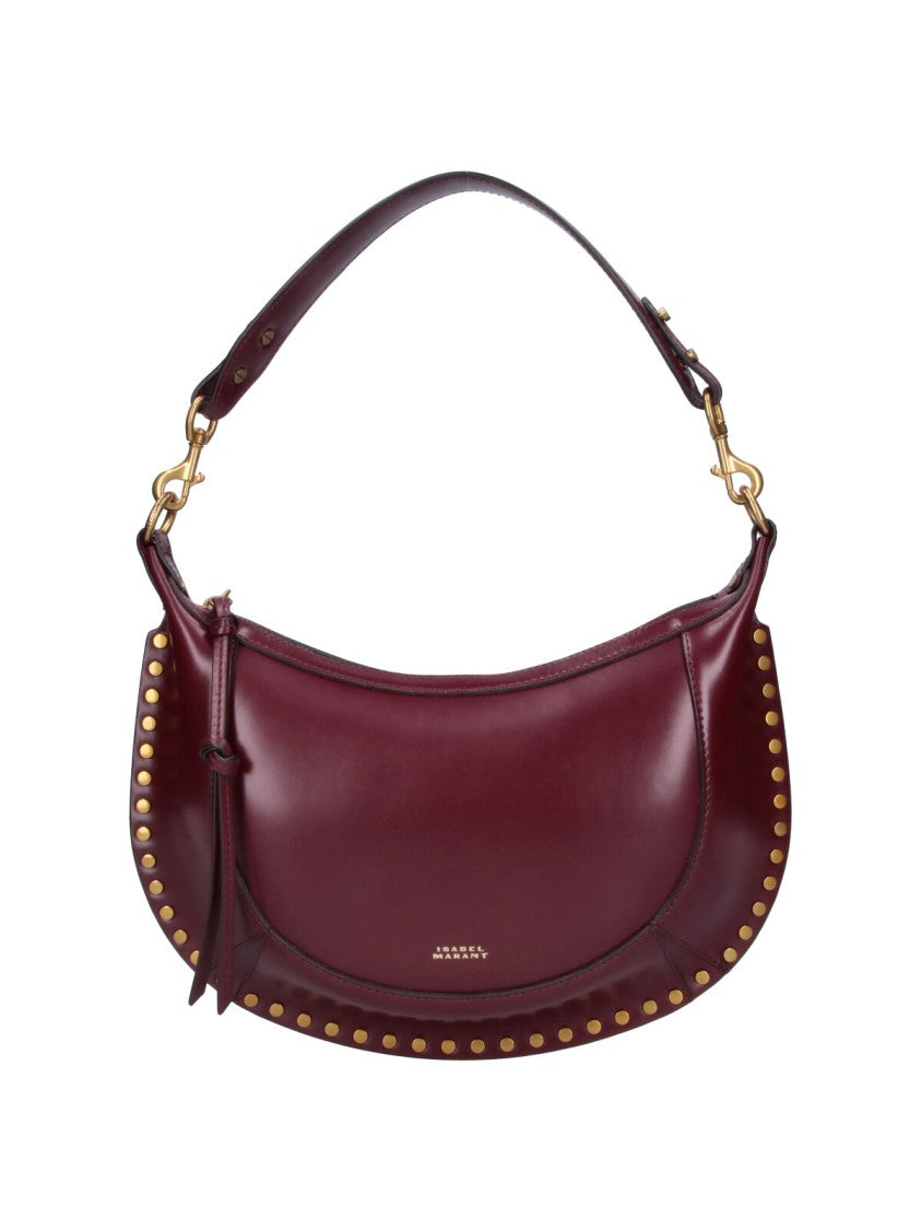 Isabel Marant Burgundy Oskan Moon Leather Shoulder Bag