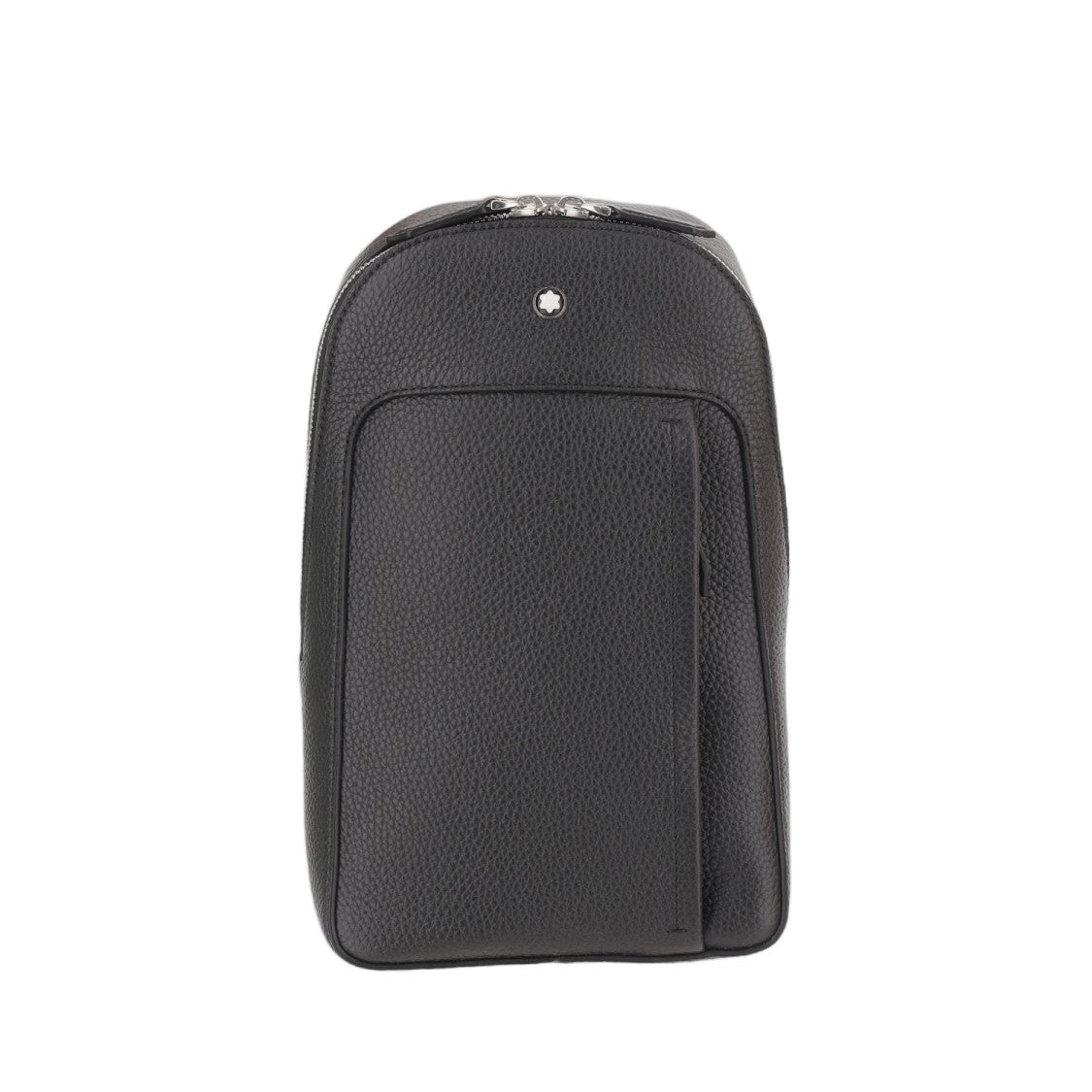 Montblanc Black Embossed Leather Logo Shoulder Bag