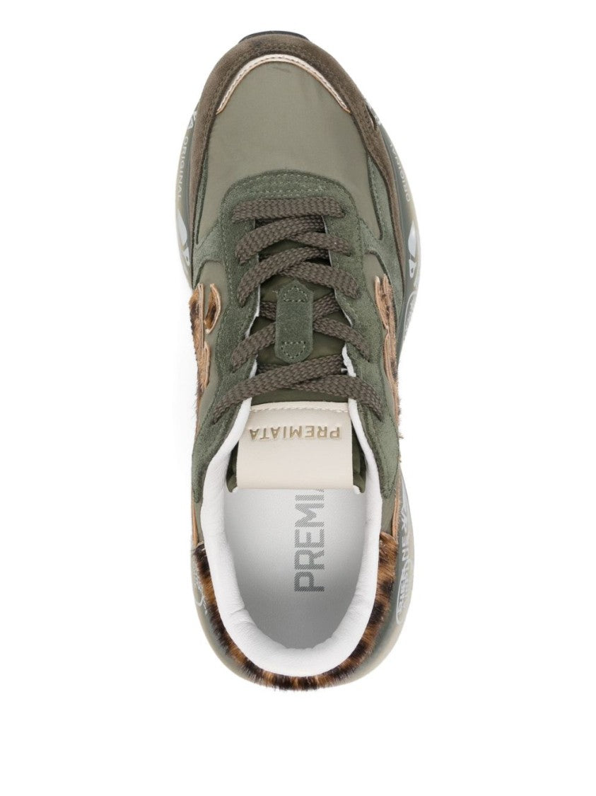 Premiata Olive Green Sneakers With Suede