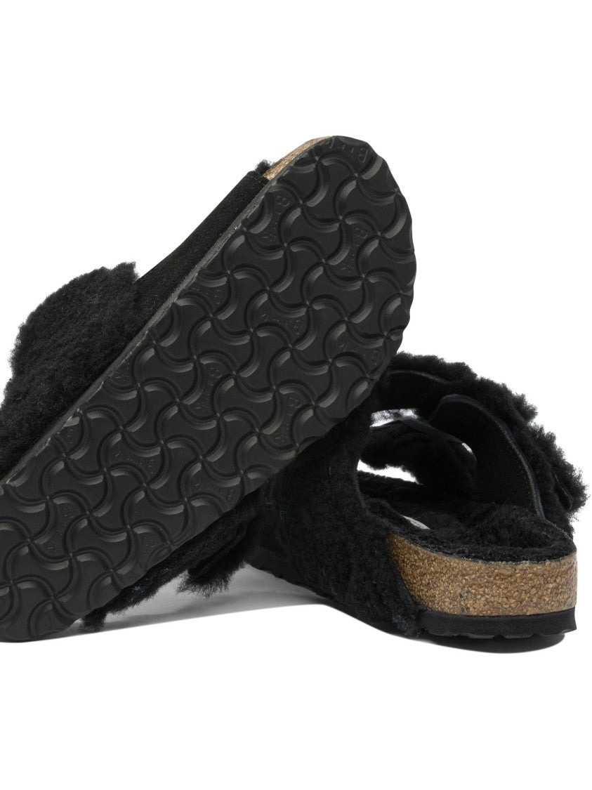 Birkenstock Shearling Suede Sandals