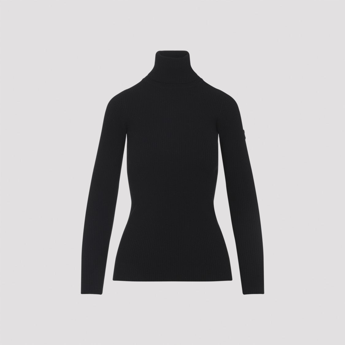 Yves Salomon Ribbed Black Wool And Cashmere Turtleneck Sweater