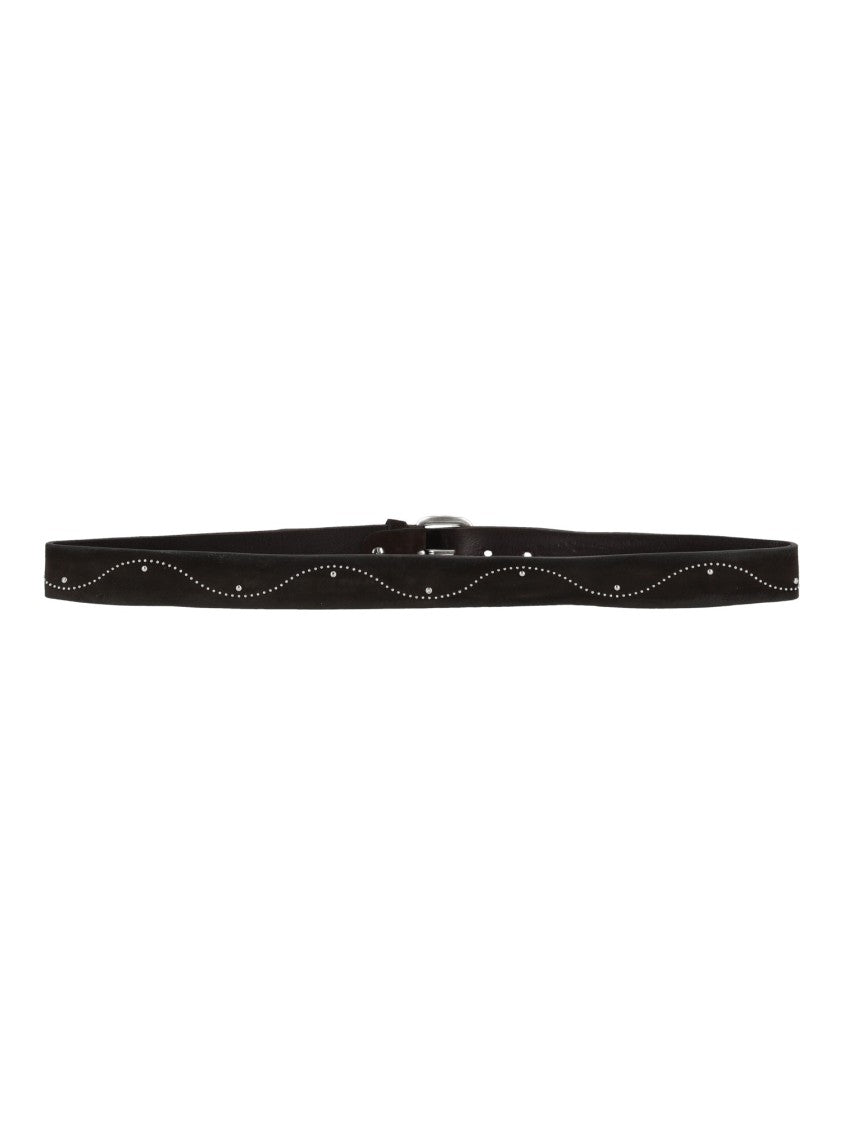 Alberto Luti Black Suede Studded Belt
