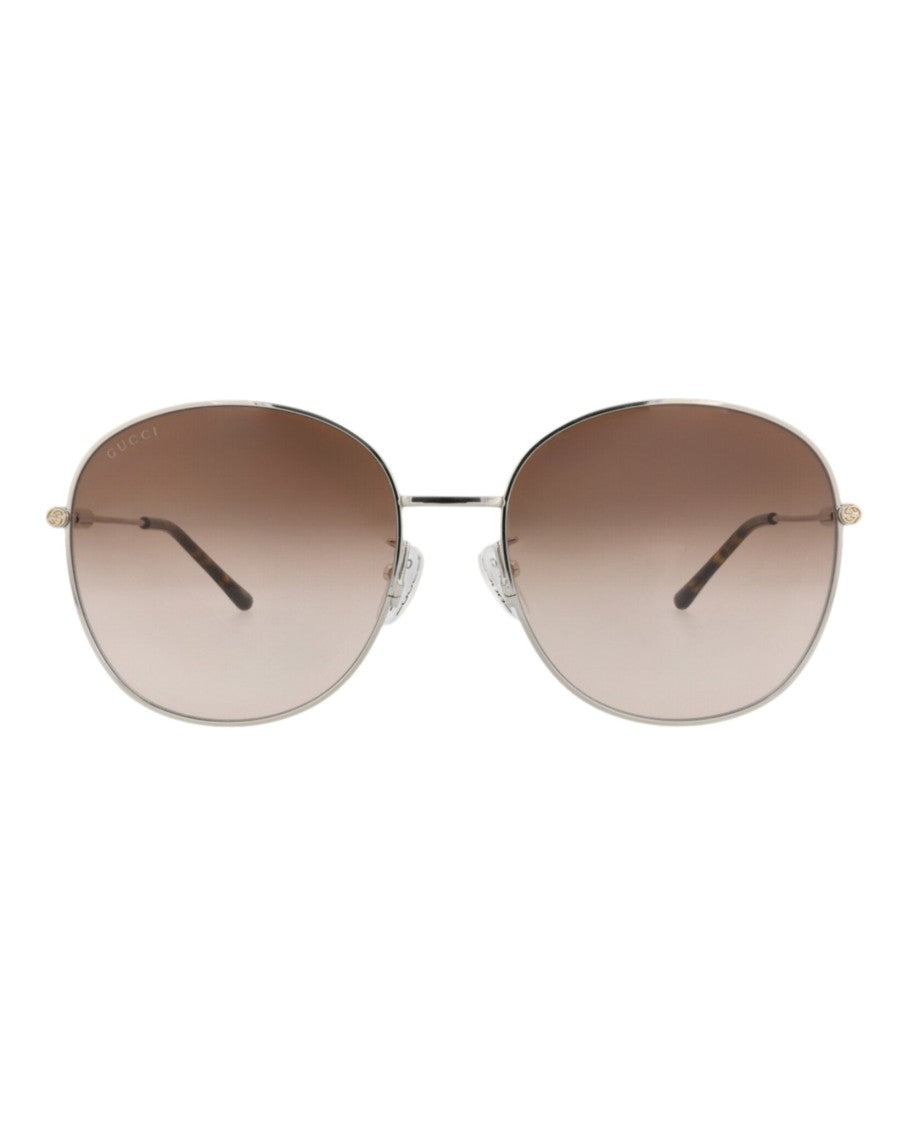 Gucci Round-Frame Metal Sunglasses