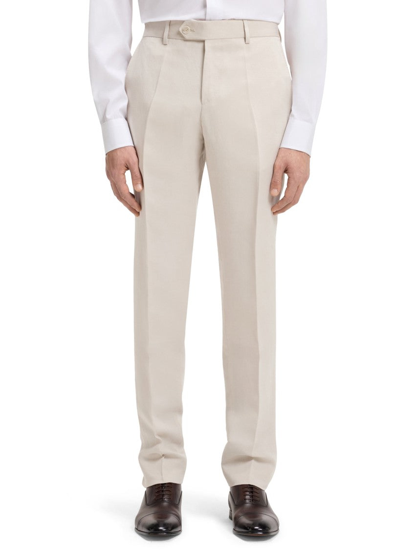 Boss Tailored Fit Suit Trousers With Pressed Creases