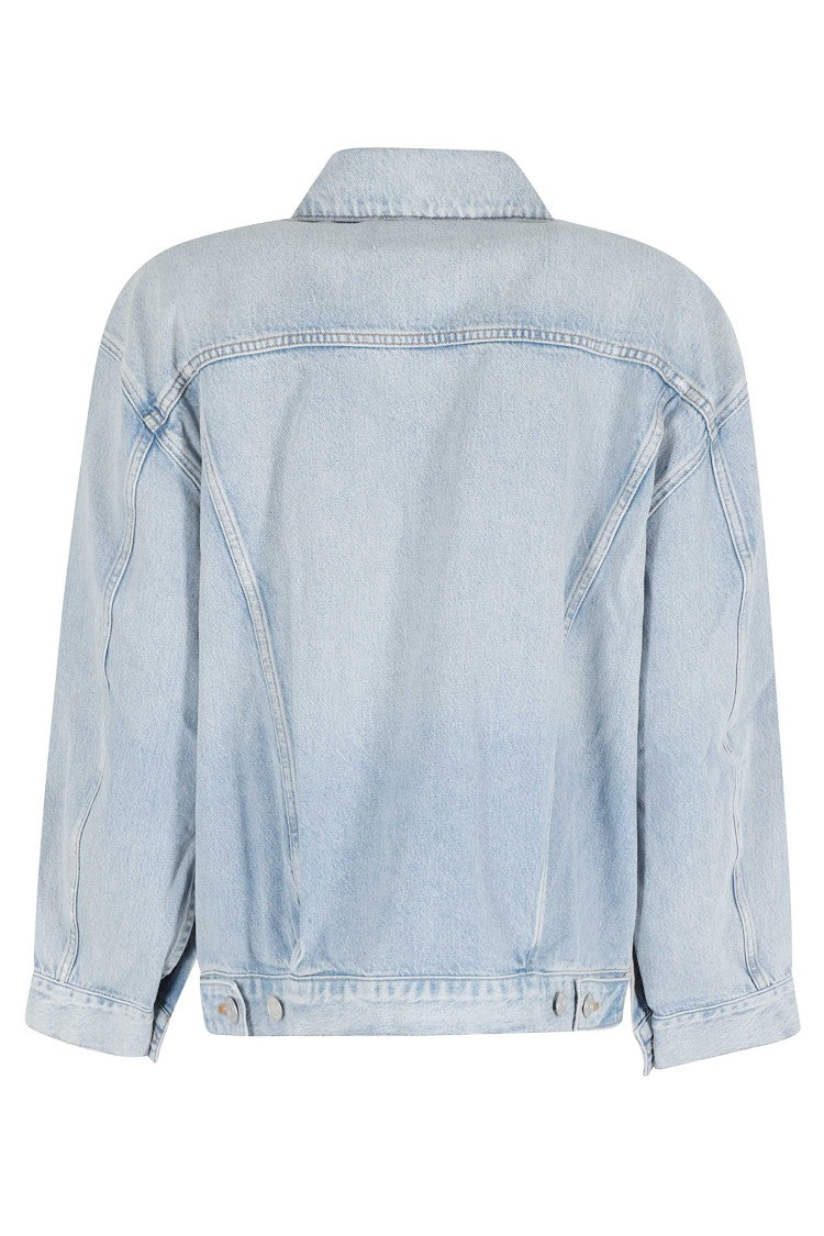 Agolde Blue Evin Jacket Light-Washed Organic Cotton Denim Jacket
