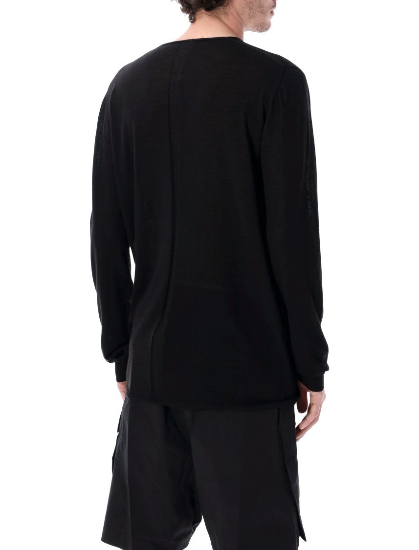 Rick Owens Extreme Deep V Neck Oversized Knit Pullover