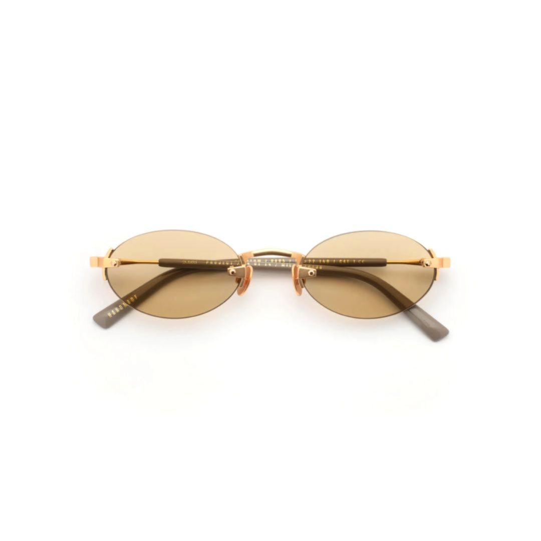 Gast Quantum Oval-Shaped Sunglasses With Gold Finish And Minimalist Design