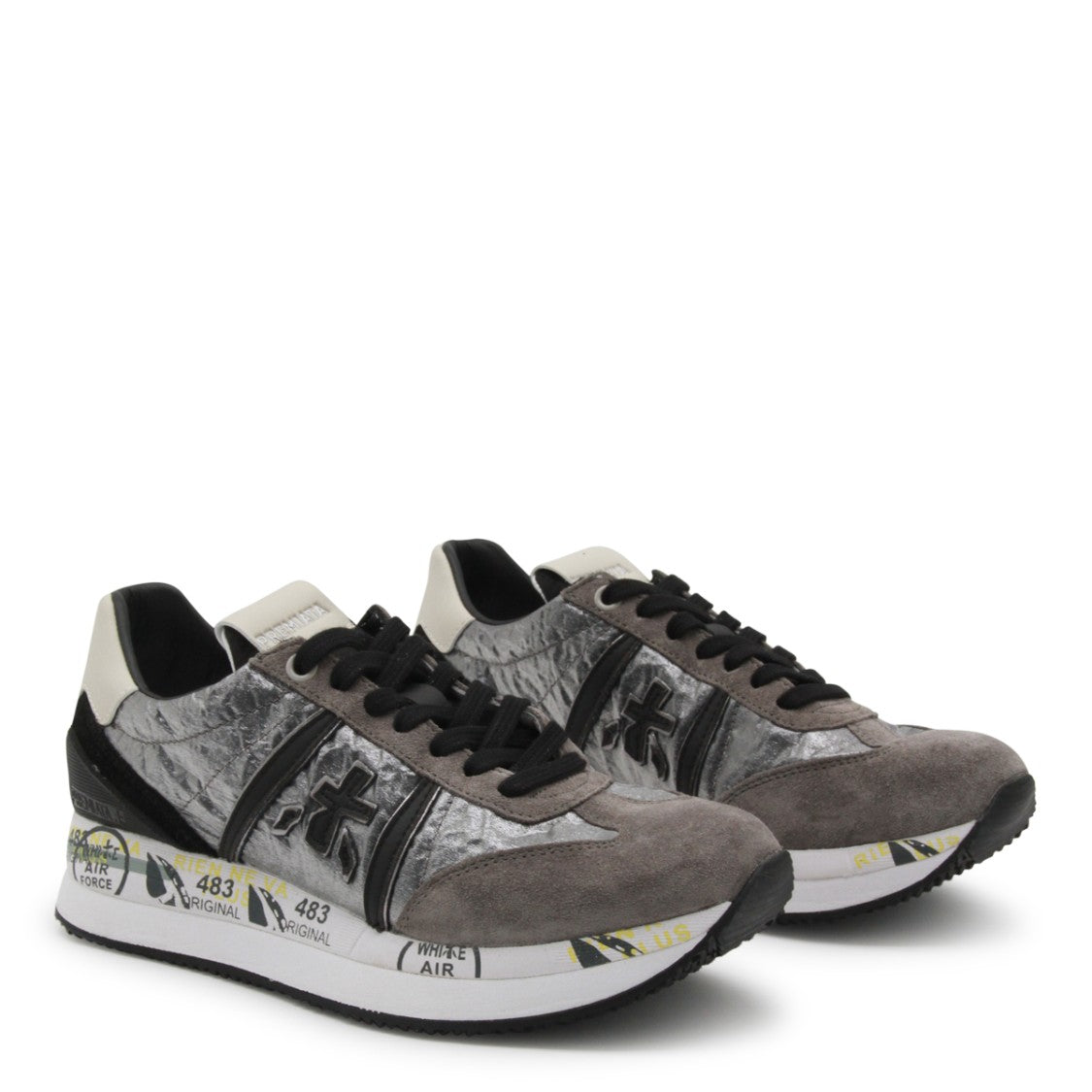 Premiata Grey Leather Conny Sneakers