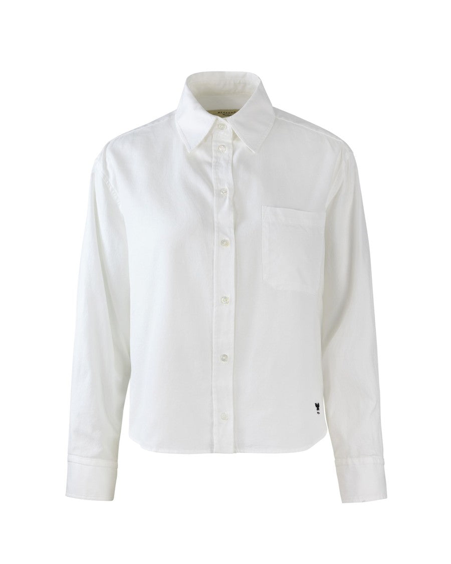 Max Mara Boxy Long-Sleeve Oxford Shirt With Embroidered Logo