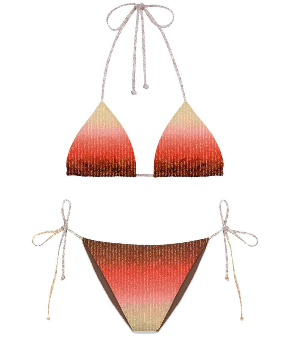 Mc2 Saint Barth Red Levyne Triangle Bikini Set