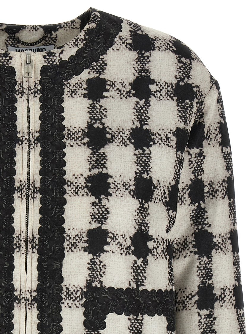 Moschino Short Jacket With All-Over Texture Print