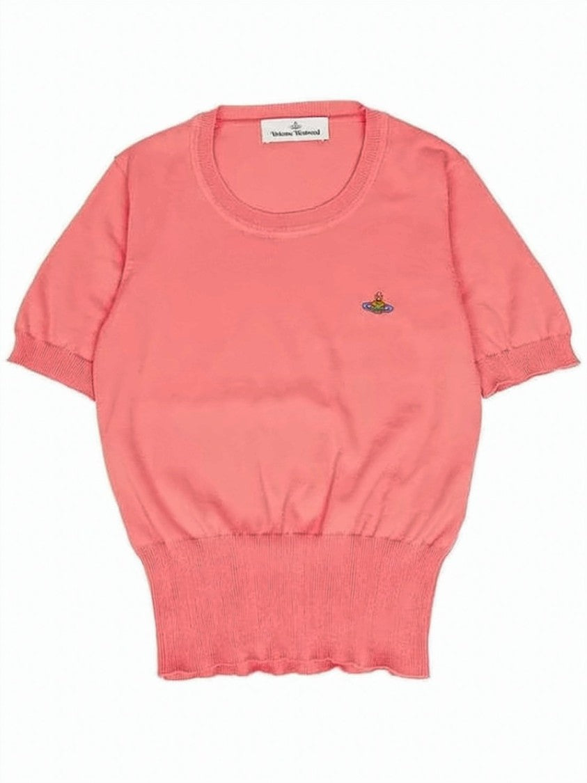 Vivienne Westwood Short-Sleeved Knit Top With Ribbed Hem