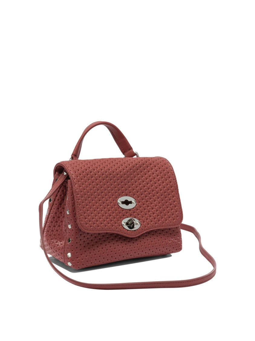 Zanellato Textured Leather Shoulder Bag With Woven Pattern