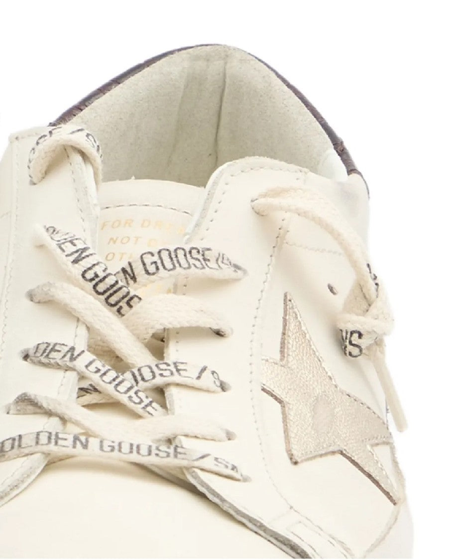 Golden Goose Super Star Vintage White Leather Low-Top Sneakers