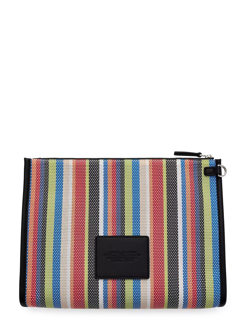 Marc Jacobs Large Rectangular Pouch With Multicolor Stripe Design
