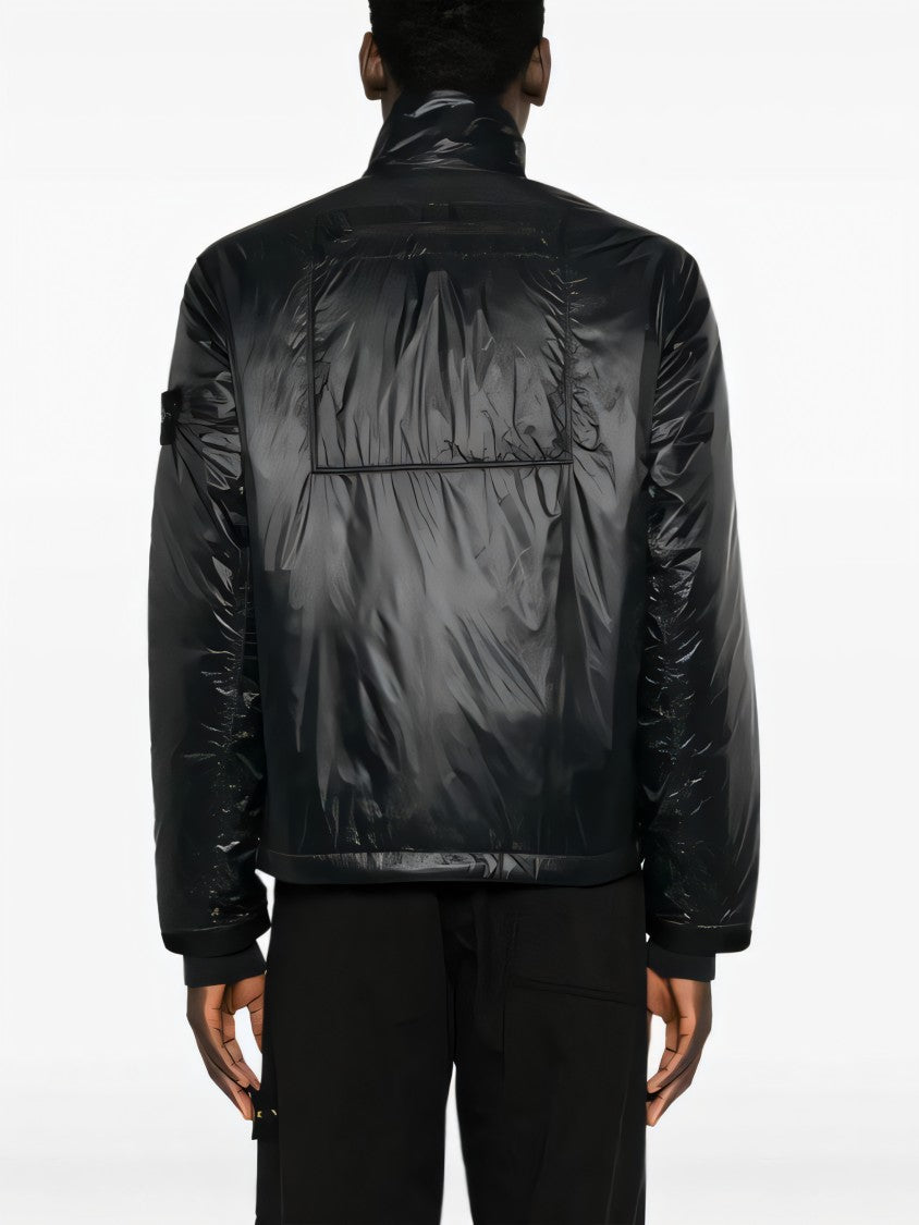 Stone Island Black Polyamide Jacket With Primaloft Insulation
