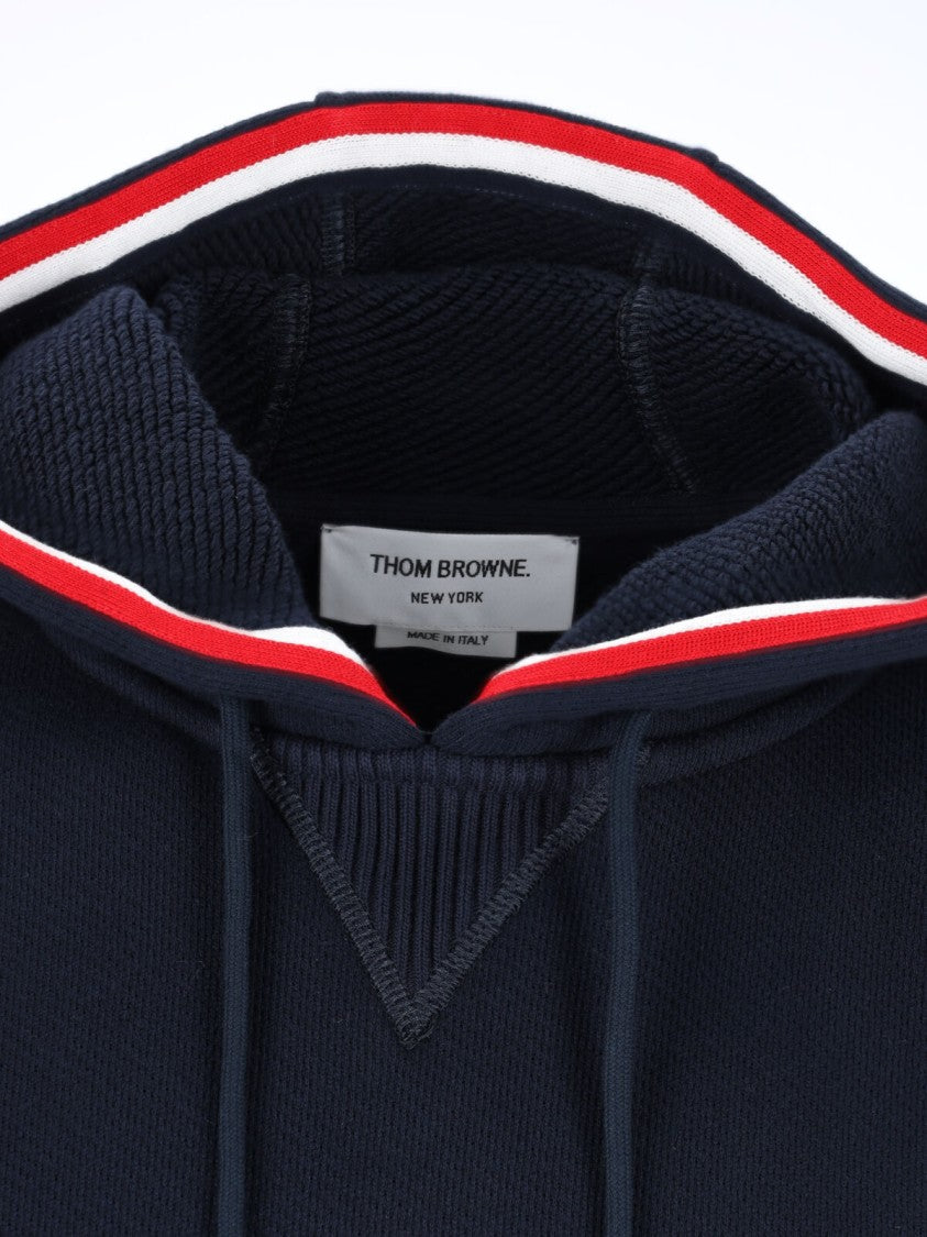 Thom Browne Navy Rwb Striped Hoodie