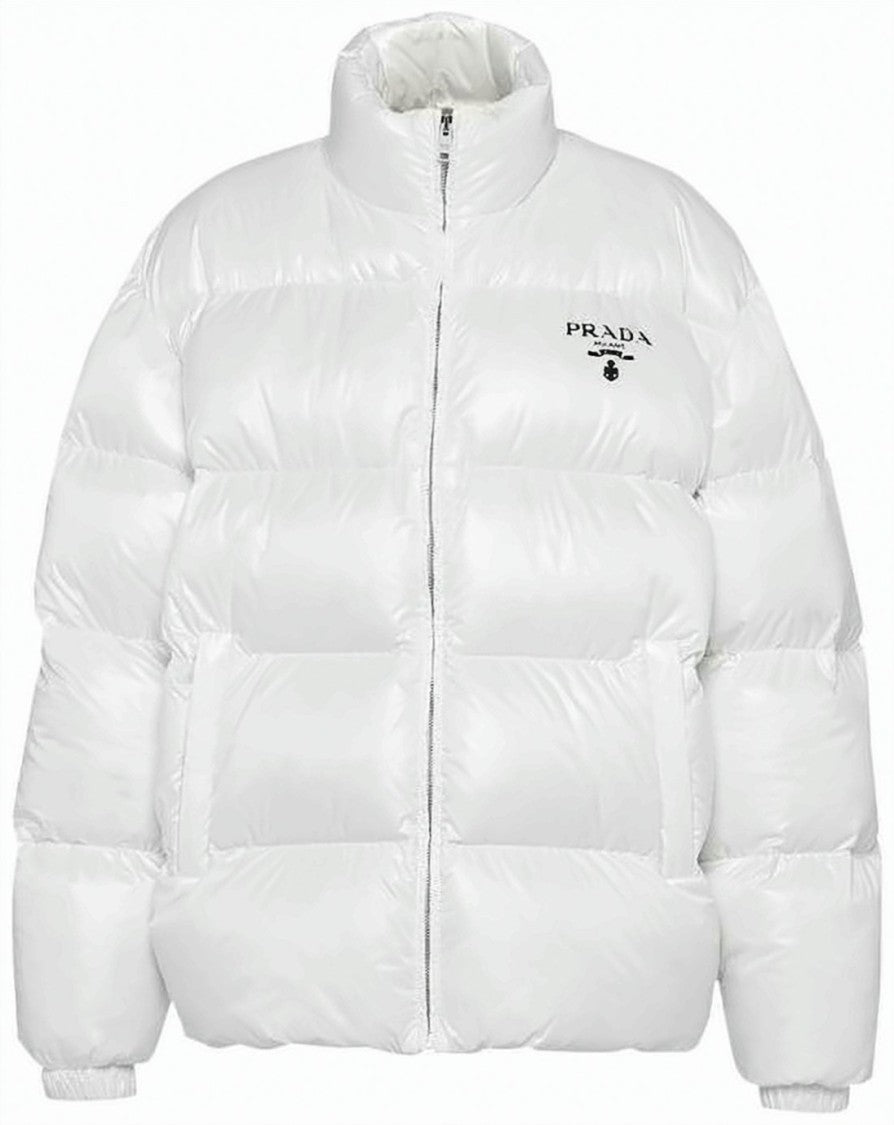 Prada Quilted Short Puffer Jacket With High Collar