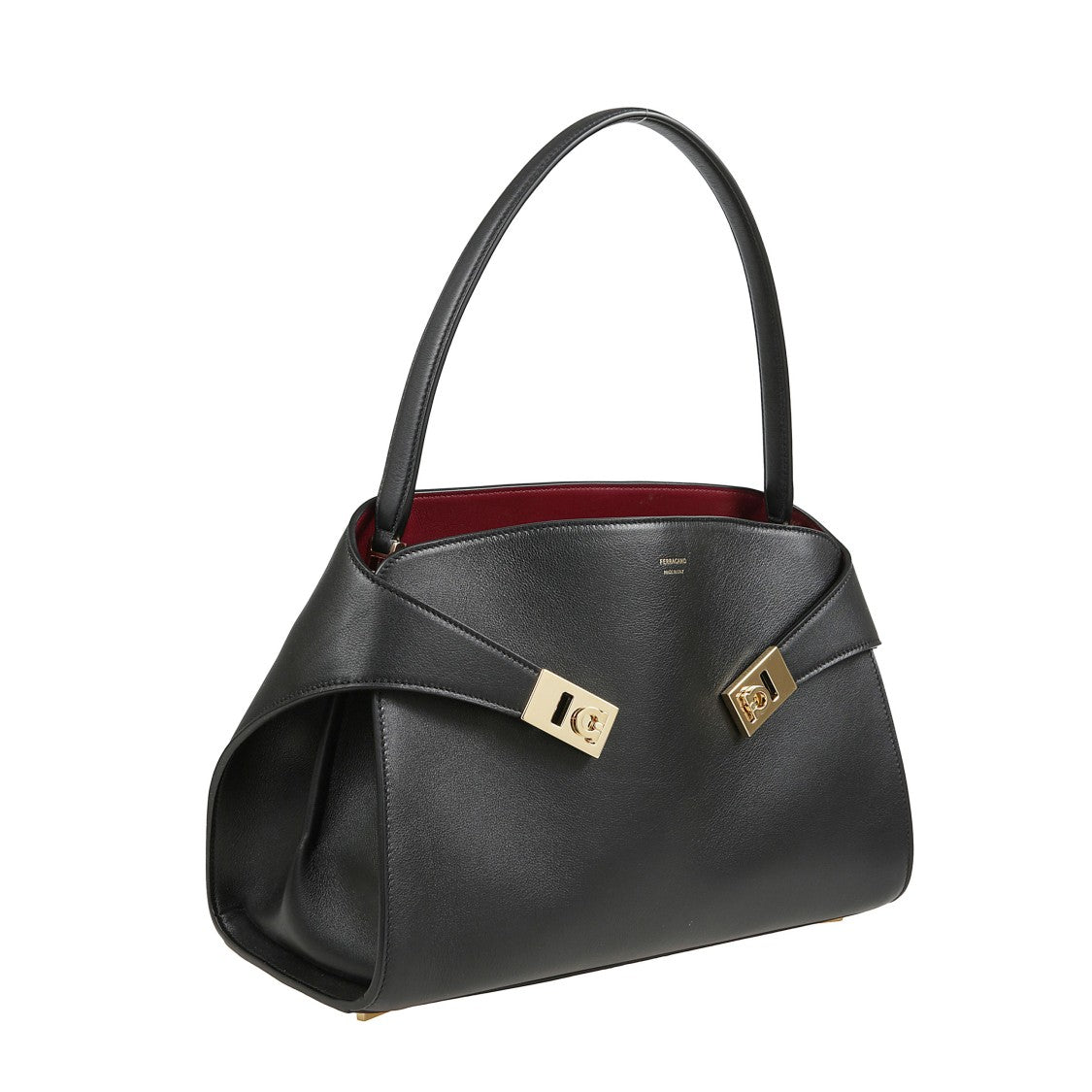 Ferragamo Structured Minimalist Shoulder Bag With Smooth Finish