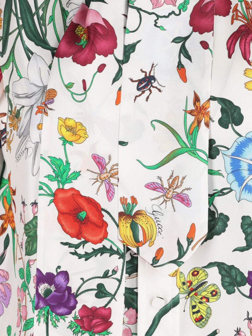 Gucci Botanical Print Silk Shirt