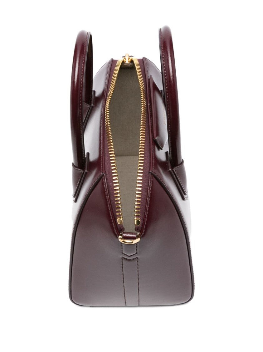 Givenchy Burgundy Structured Polished Leather Handbag
