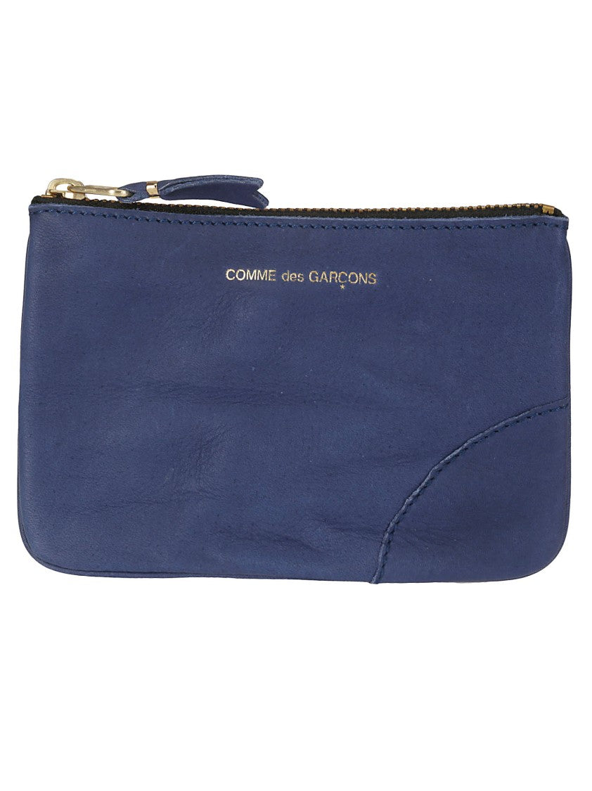 Comme Des Garçons Blue Leather Wallet