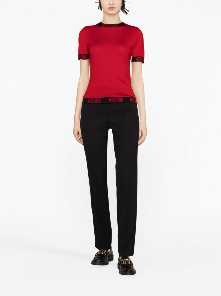 Moschino High-Waisted Virgin Wool Tailored Trousers