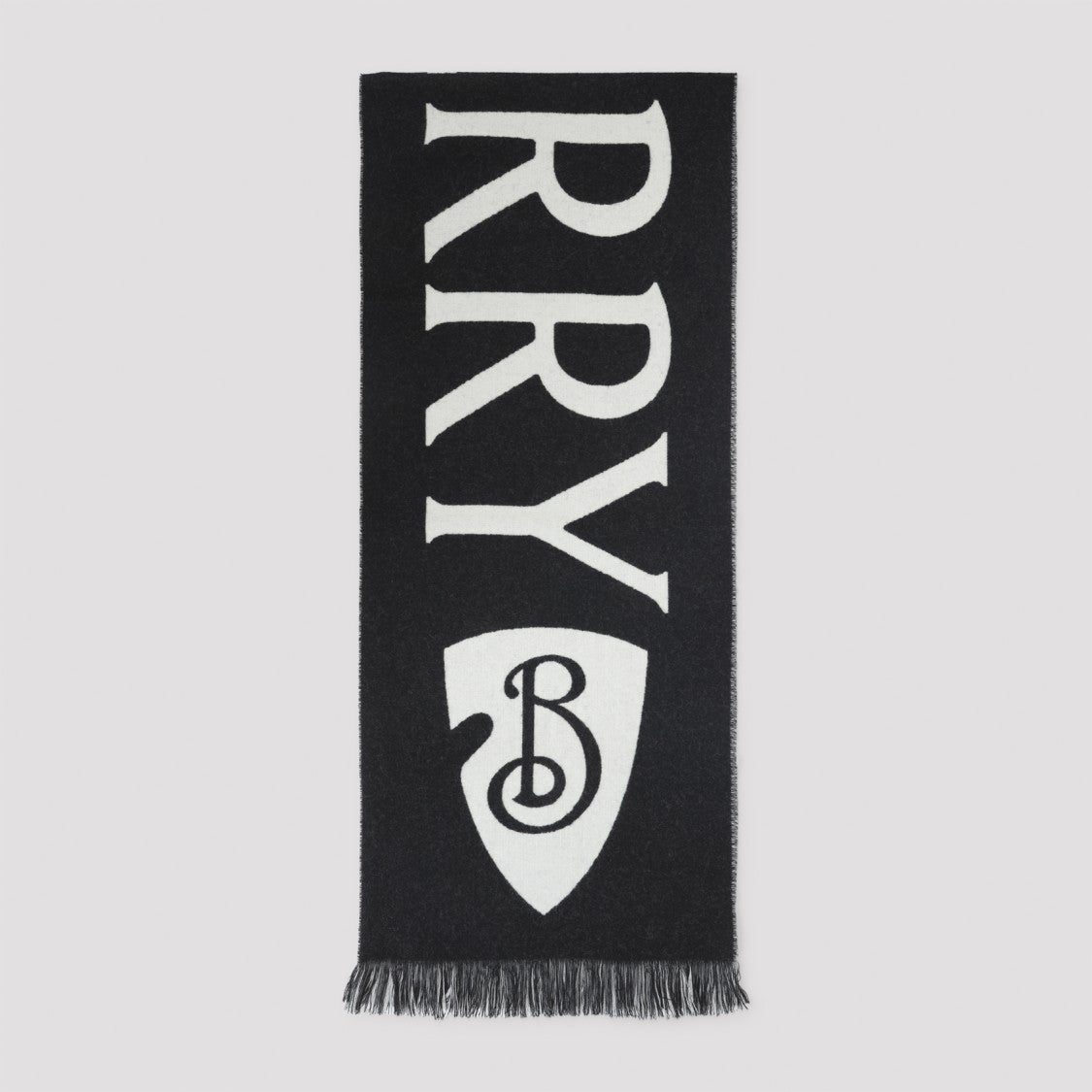 Burberry Logo Black Wool Scarf