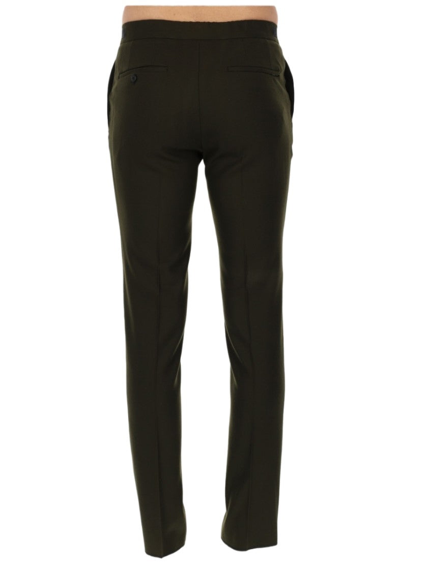 Incotex Neutrals Flat-Front Wool Formal Pants