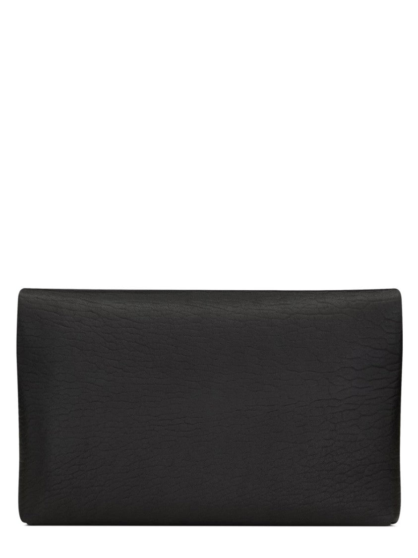 Saint Laurent Envelope-Style Clutch With Metallic Emblem
