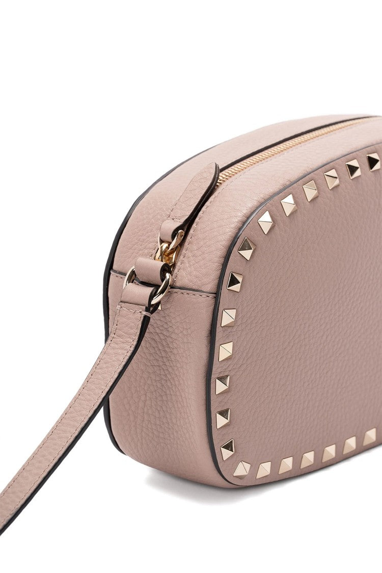 Valentino Garavani Pink Rockstud Trim Adjustable Strap Leather Shoulder Bag