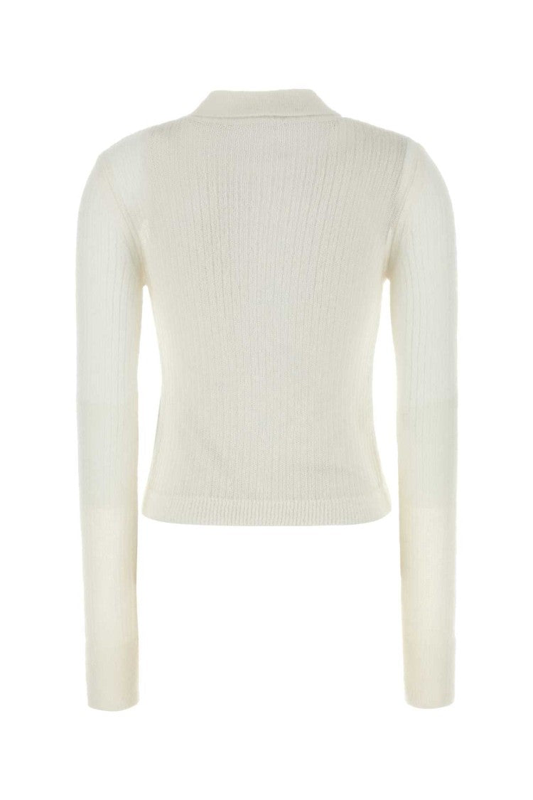 Cecilie Bahnsen White Mohair Blend Jaki Cardigan