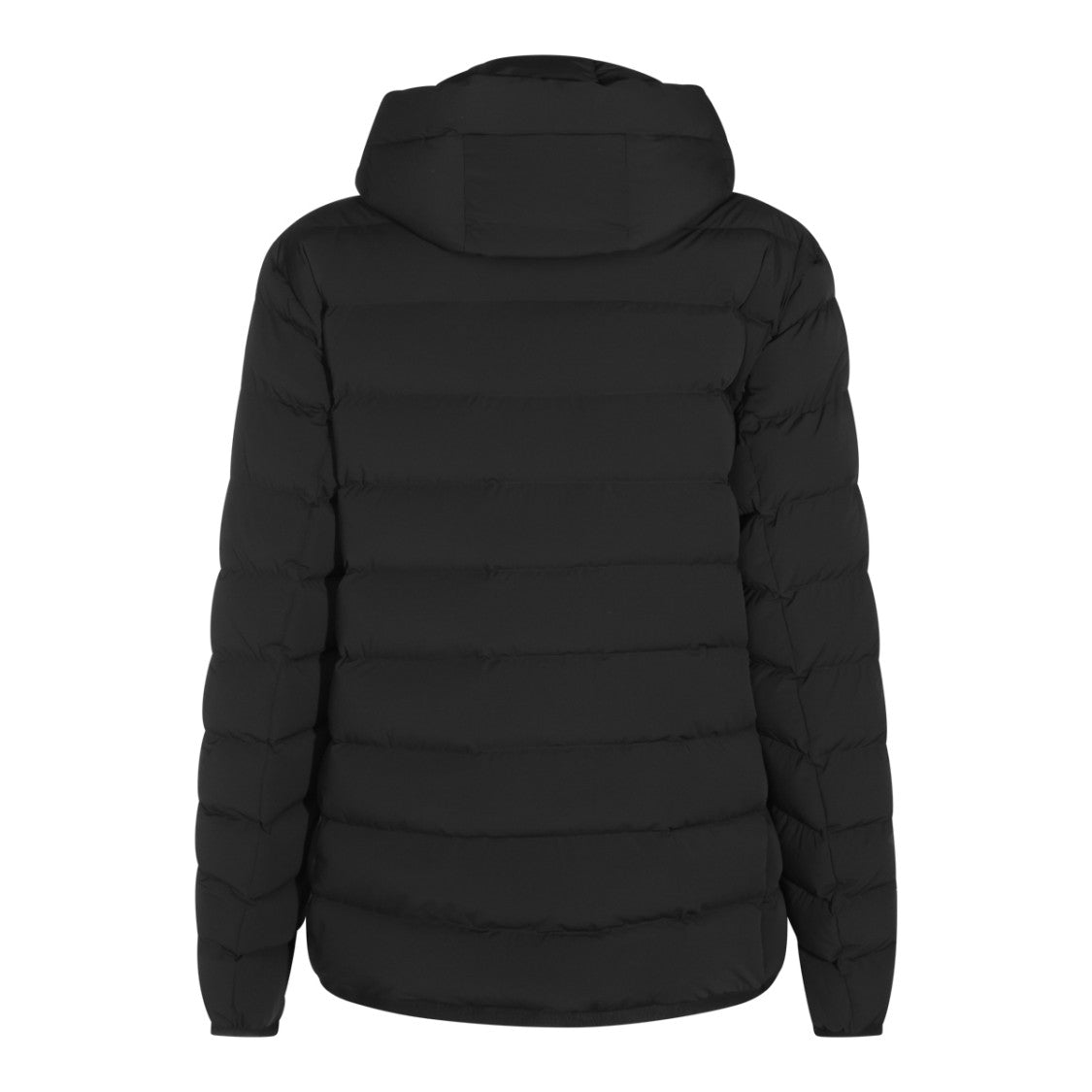 Mackage Horizontal Quilted Black Puffer Jacket With Leather-Trimmed Pockets