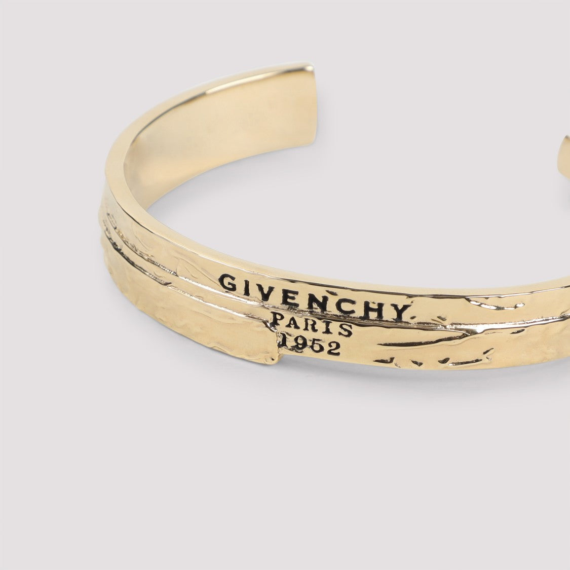 Givenchy Hammered Brass Open Cuff Bracelet