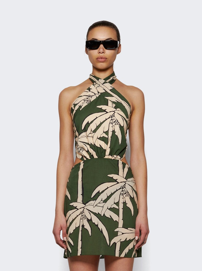 Johanna Ortiz Heart Pirate Mini Dress Green And Ecru