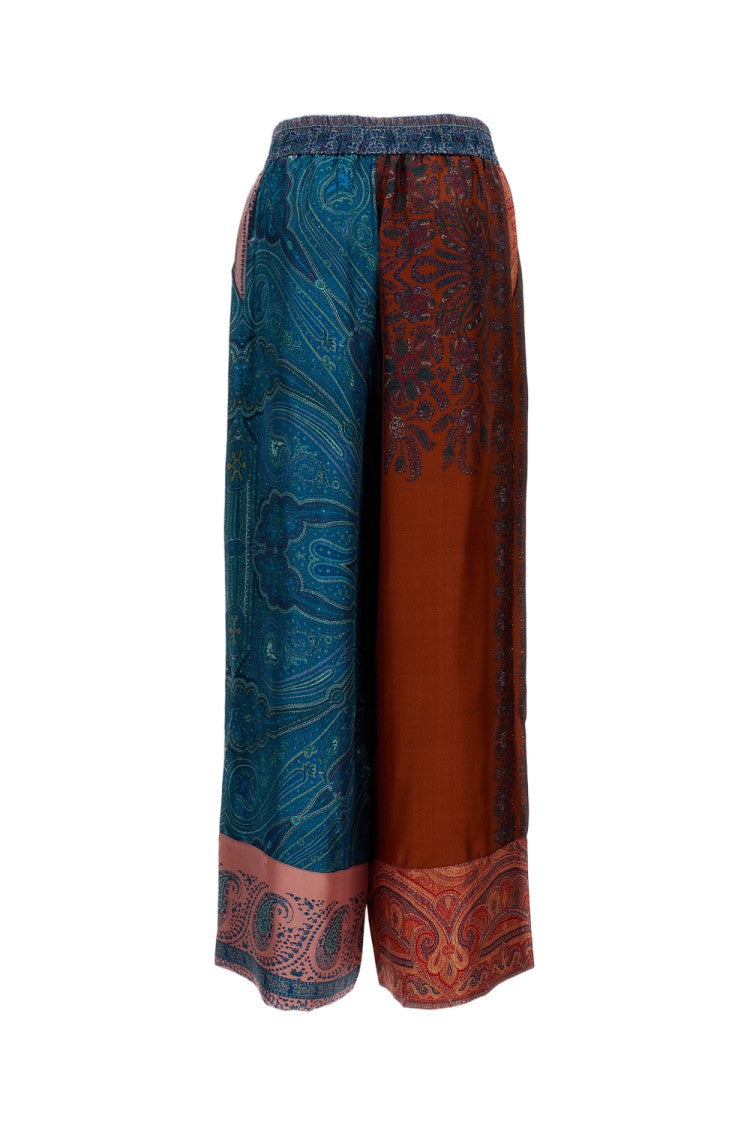 Pierre-Louis Mascia Multicolor Silk Palazzo Trousers