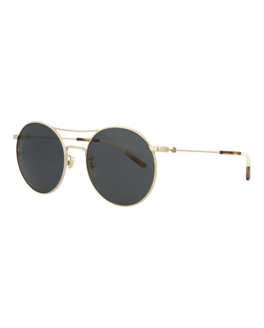 Gucci Round-Frame Metal Sunglasses