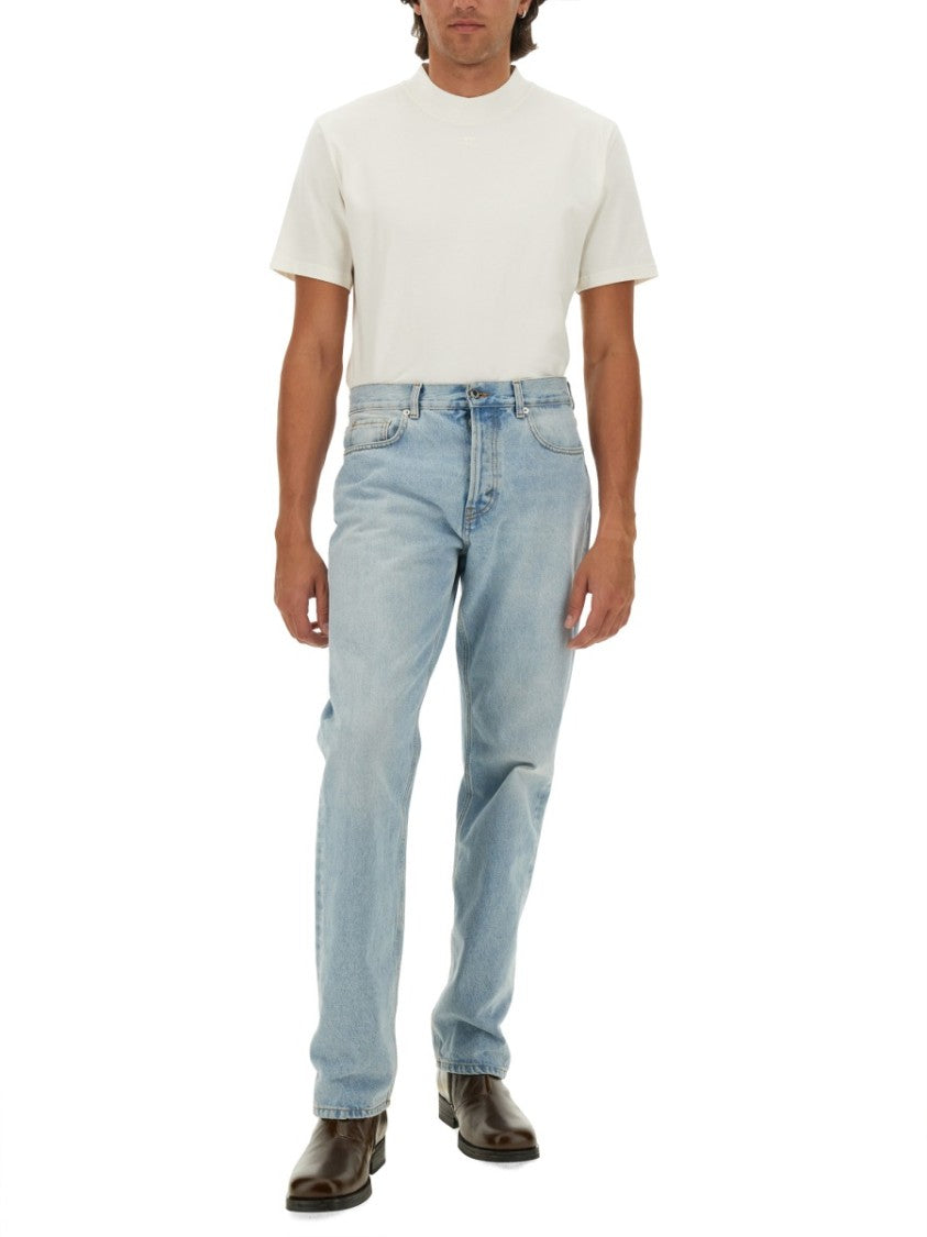 Courrèges Logo-Embellished Cotton T-Shirt With High Neckline