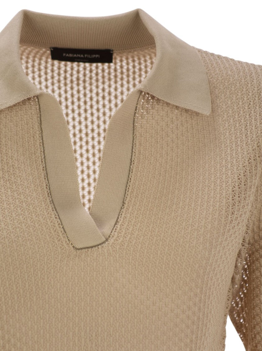 Fabiana Filippi Polo Shirt With Diamond Thread