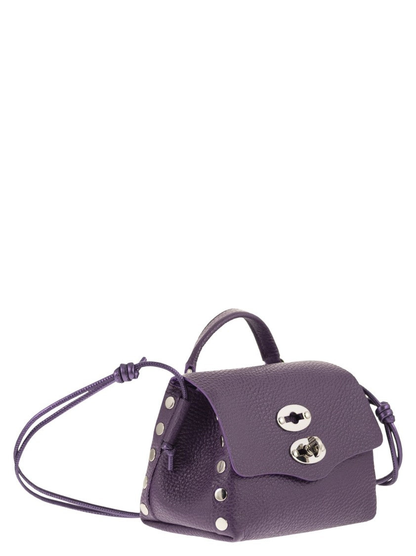 Zanellato Structured Grained Calfskin Shoulder Bag With Double Clasp
