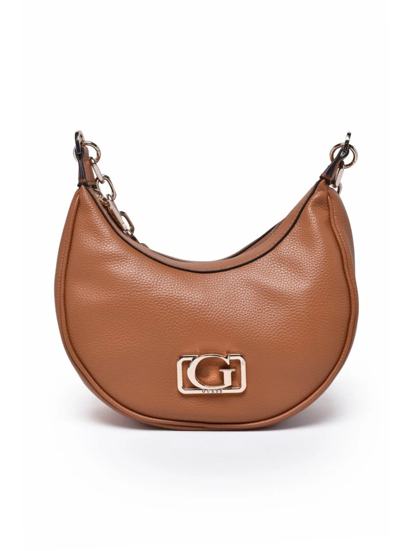 Guess Brown Polyurethane Chain Shoulder Bag