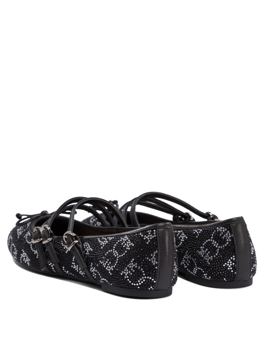 Pinko Black Ballerinas With Delicate Bow