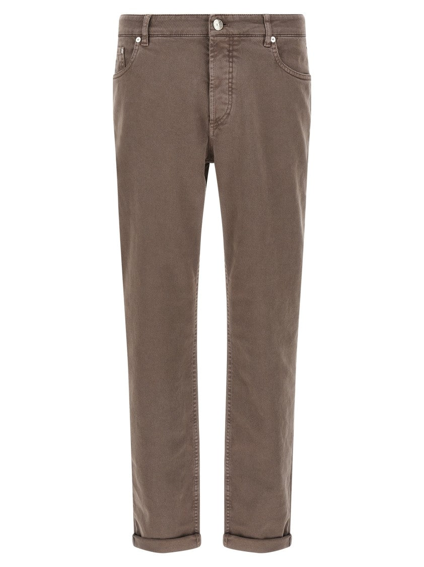 Brunello Cucinelli Garment-Dyed Cotton Denim Jeans