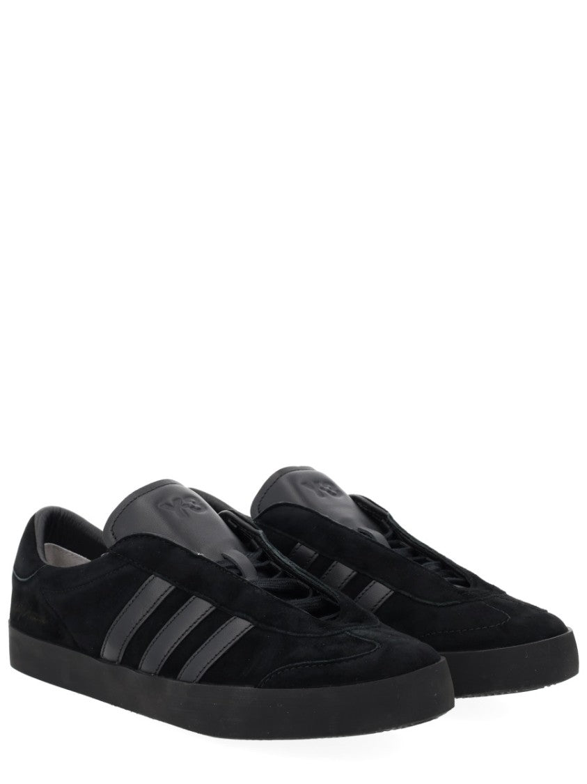 Y-3 Gazelle Black Leather Embossed Sneakers