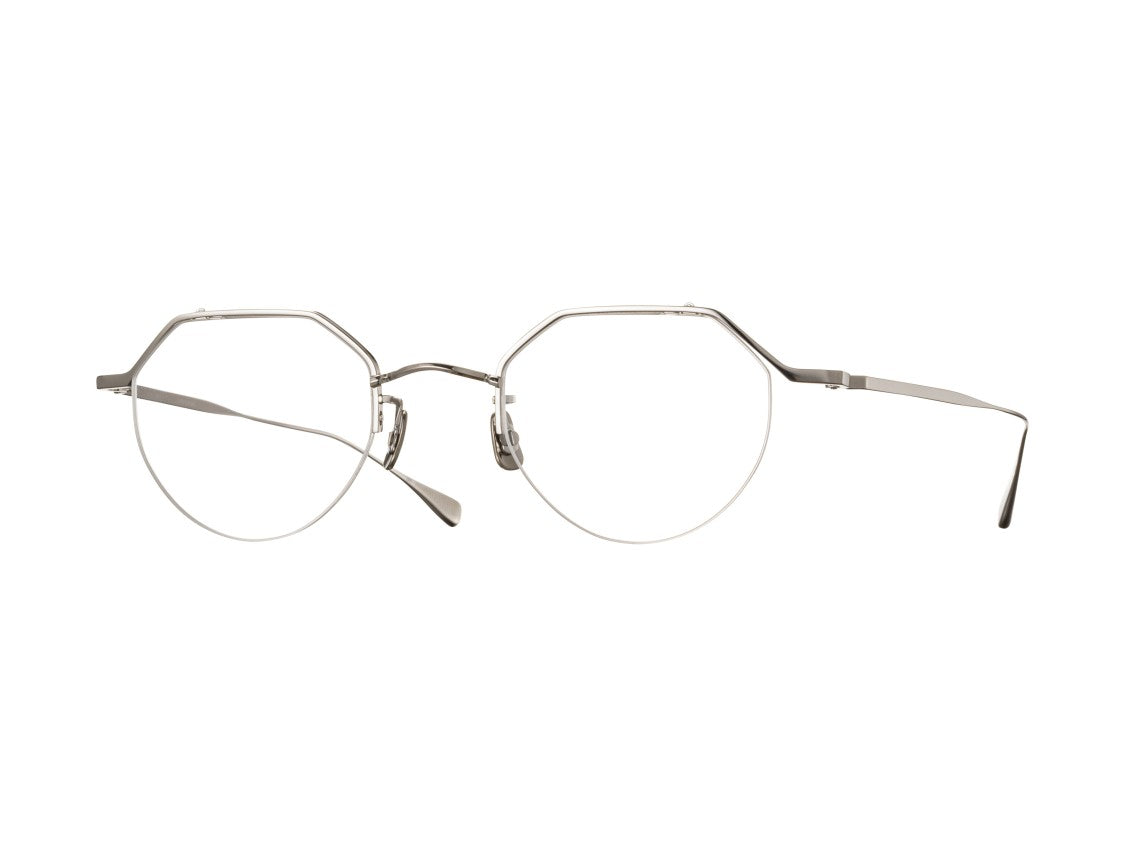 Eyevan Silver 185 Lightweight Geometric Eyeglasses